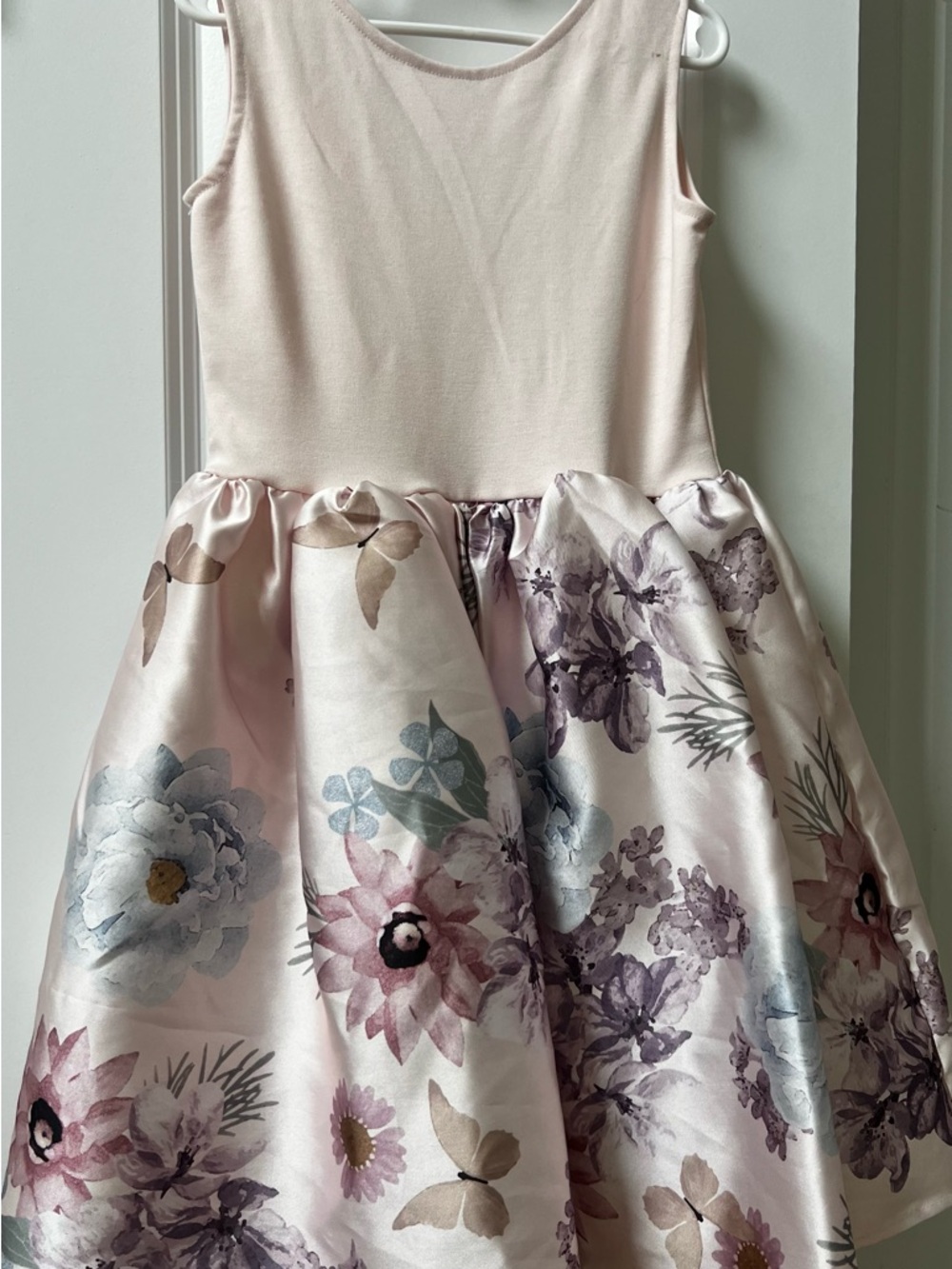 H&M Light Pink Floral Satin Party Dress